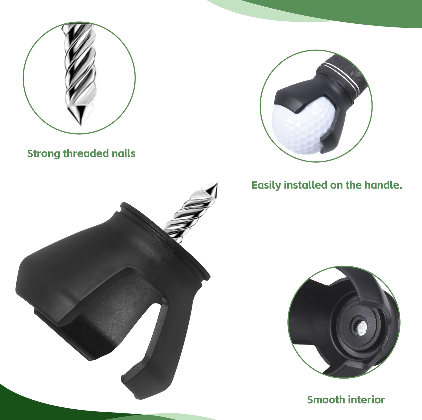 Golf Ball Retriever Attachment for Putter Grip